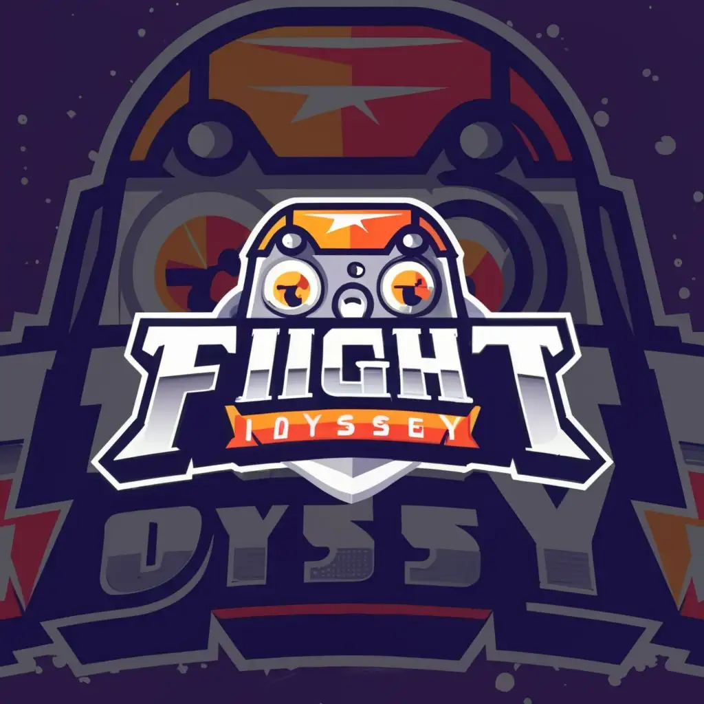 a logo design,with the text "Fight Odyssey", main symbol:game,Minimalistic,be used in Internet industry,clear background