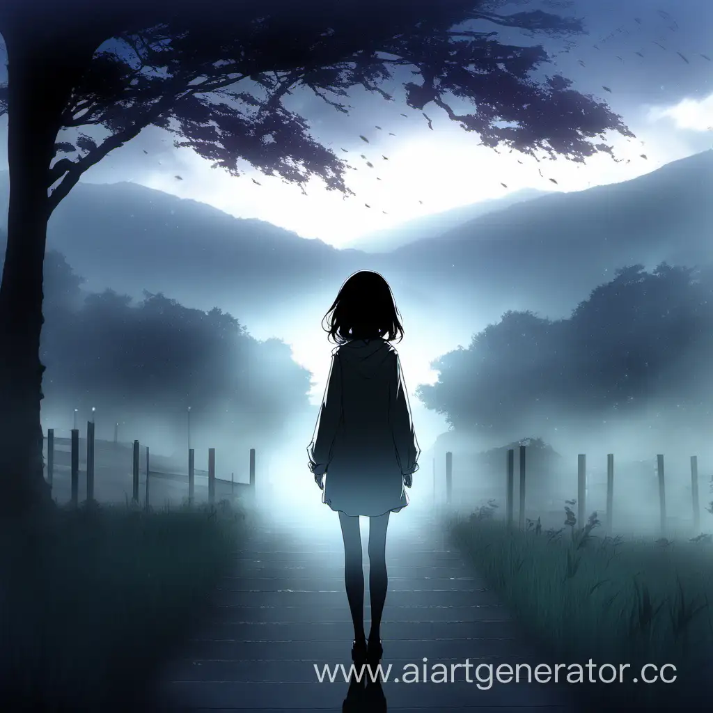 Anime-Girl-Gazing-into-Mist-Nostalgic-Scene-of-Fading-Memories