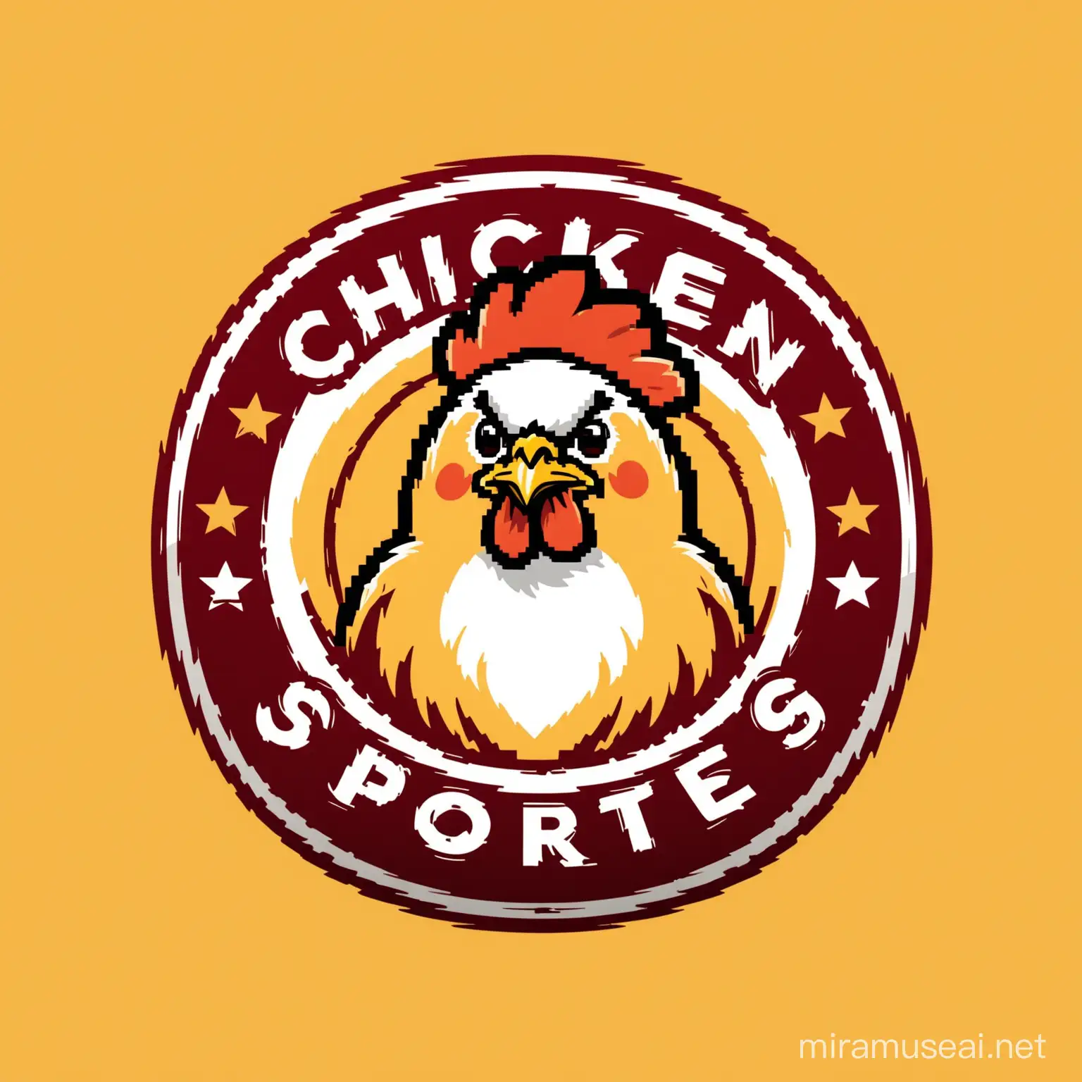 round sports logo with chicken theme