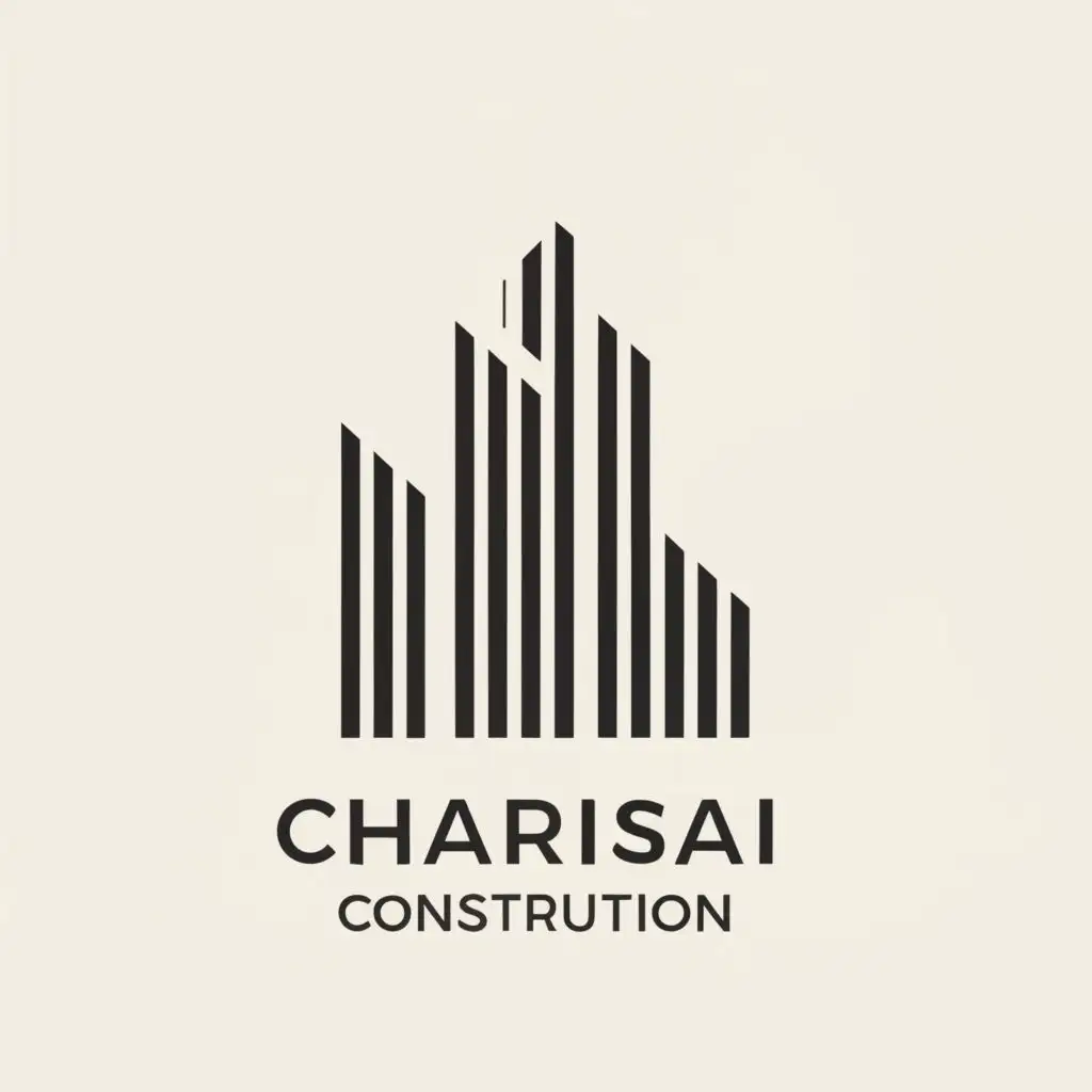 a logo design,with the text "Charisma Tower Construction", main symbol:line stacking vertically creating shilouette of a building,Moderate,be used in Construction industry,clear background