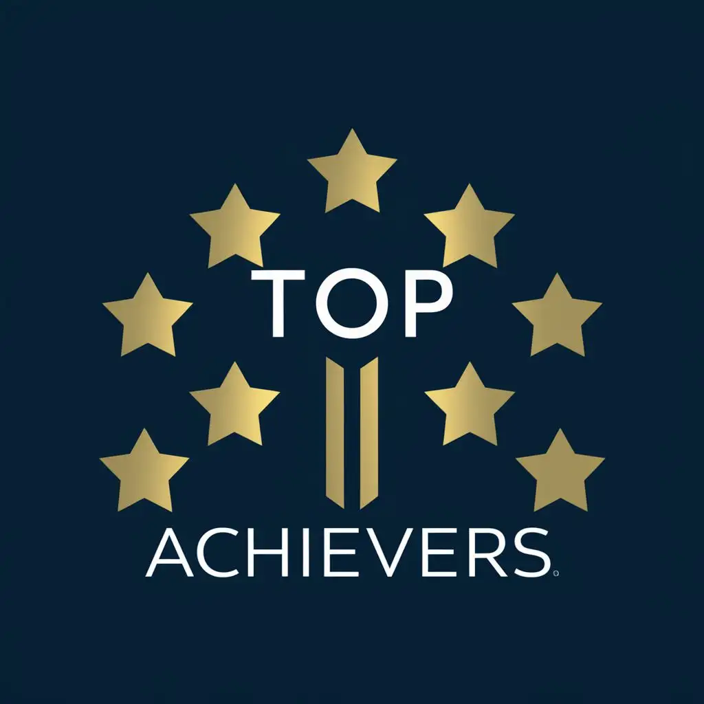 LOGO-Design-For-Top-Achievers-Inspiring-Excellence-with-9-Gold-Stars-Typography