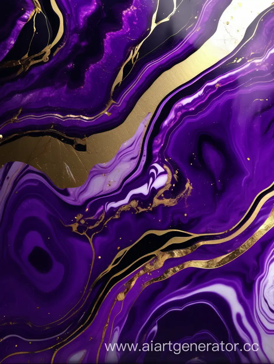 Dark Purple marble texture background. Marble fluid art with golden veins