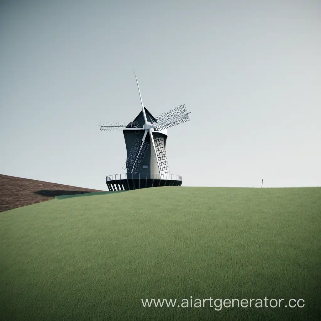 modern windmill, somewhere on grassy land