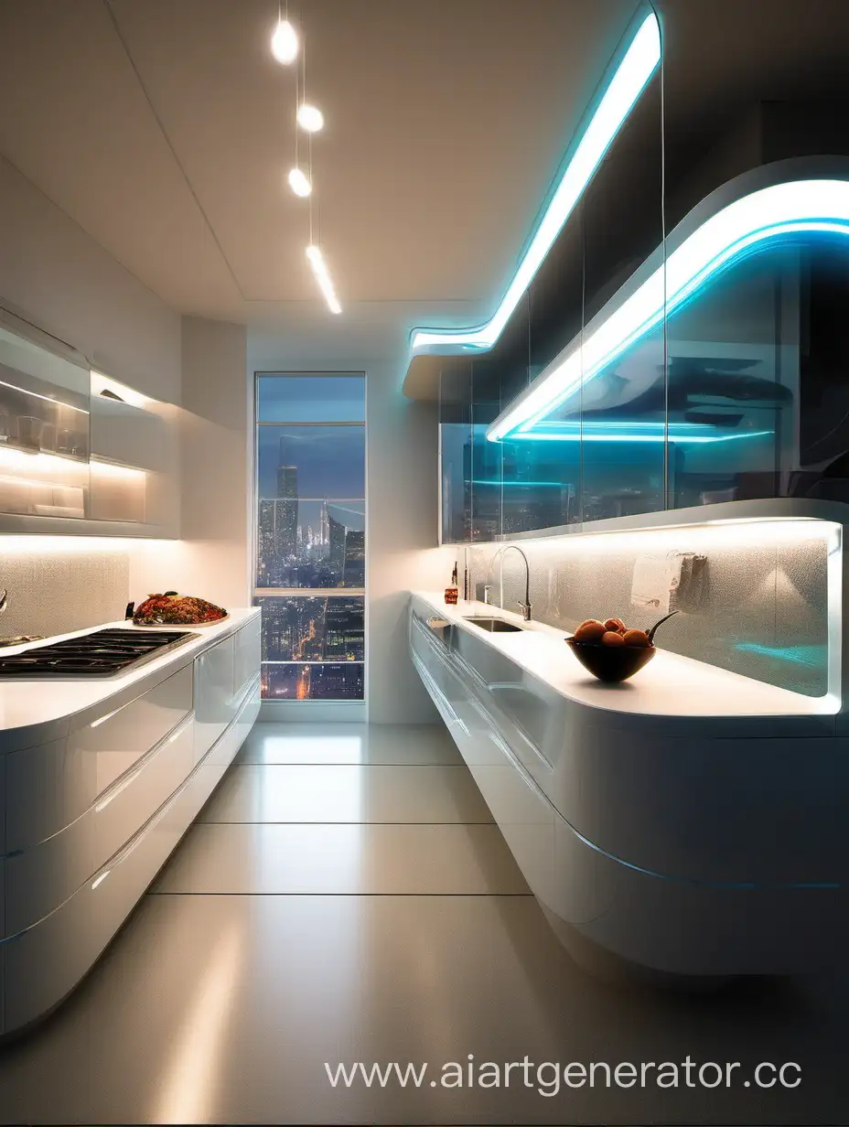 Futuristic-Kitchen-with-Trendy-Lighting