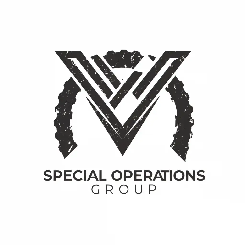 a logo design,with the text "Special Operations Group", main symbol:V Shape,Minimalistic,clear background