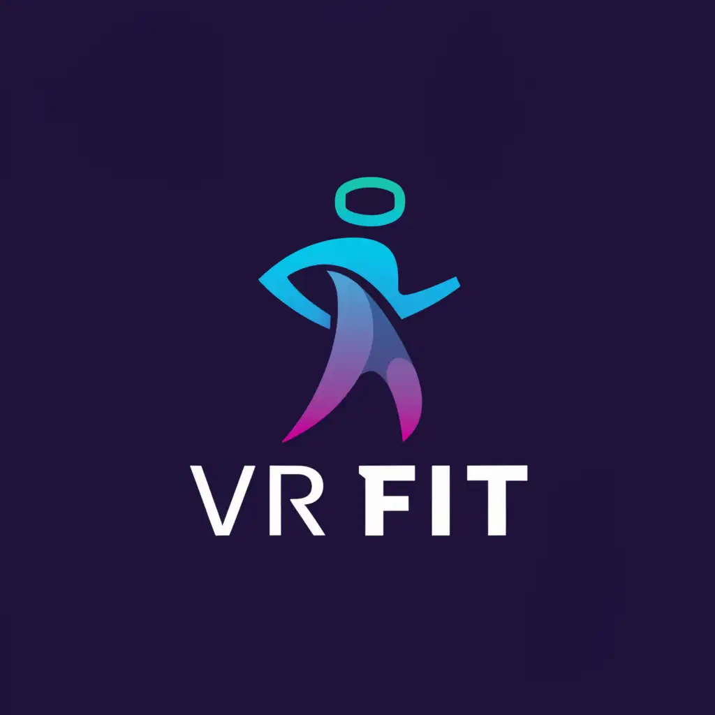 LOGO-Design-For-VR-FIT-Energizing-Text-with-Active-Figure-for-Sports-Fitness-Industry