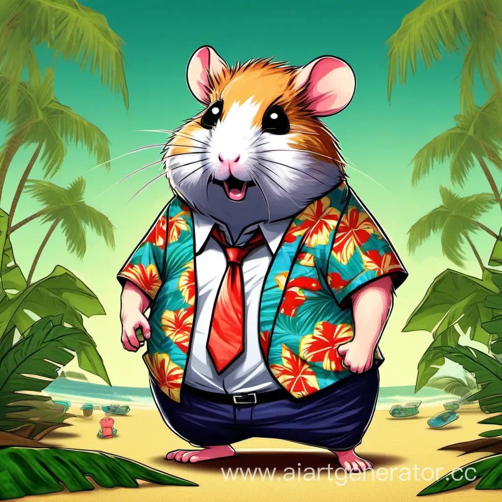 Adorable-Hamster-Boss-Flaunting-Tropical-Style