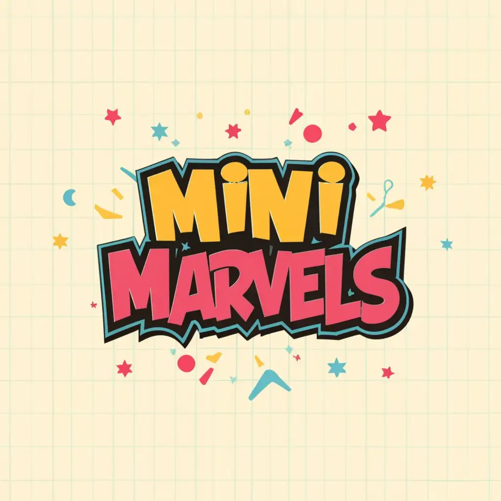 a logo design,with the text "Mini Marvels", main symbol:cartoon,Moderate,be used in Education industry,clear background