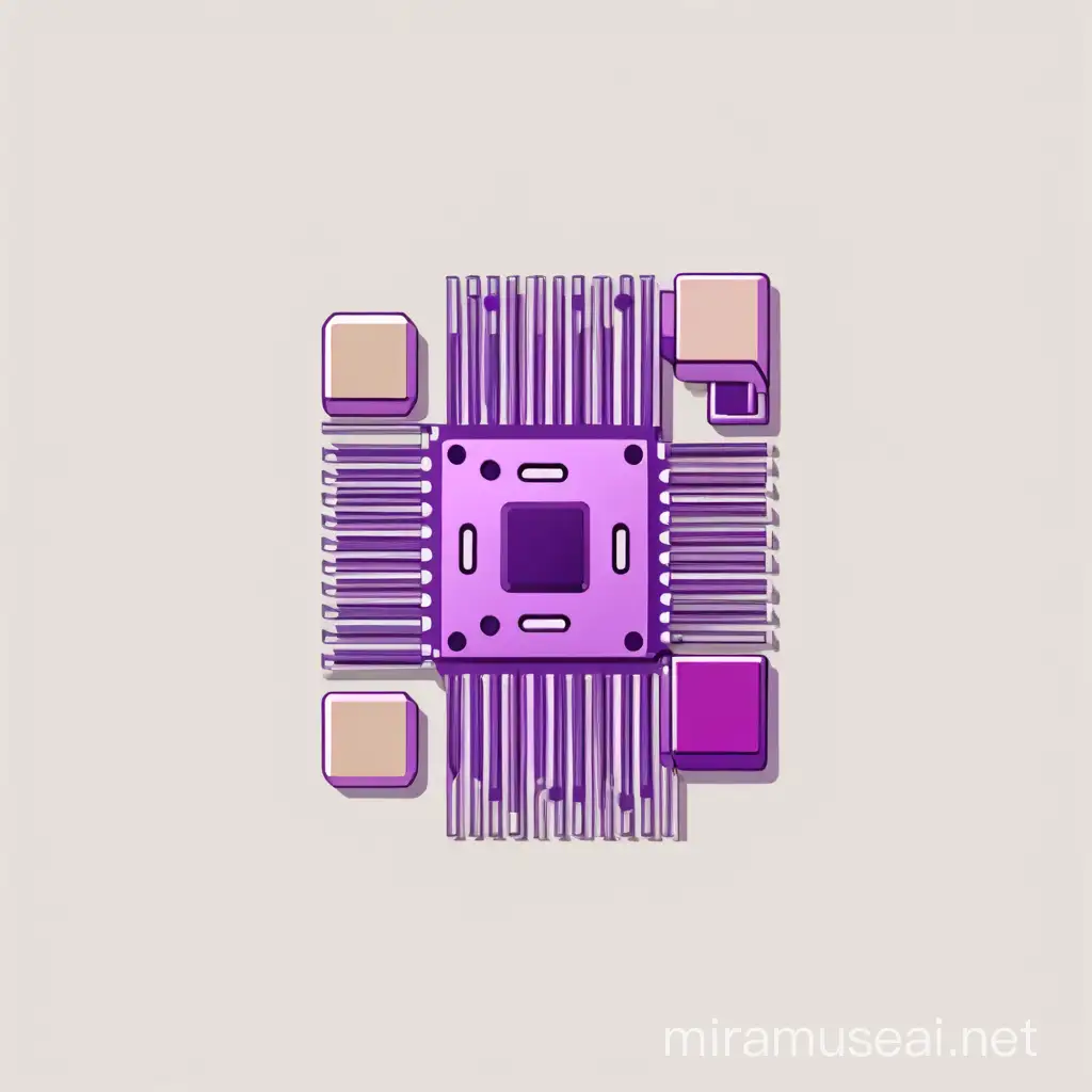 Minimalist Illustration of Arduino Computer Hardware on White Beige Background