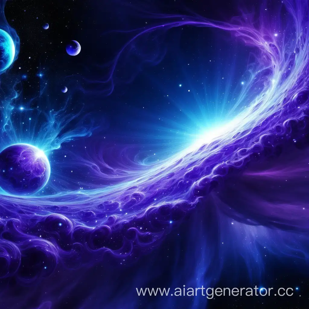 Фиолетово-голубая вселенная, 4096x1024
