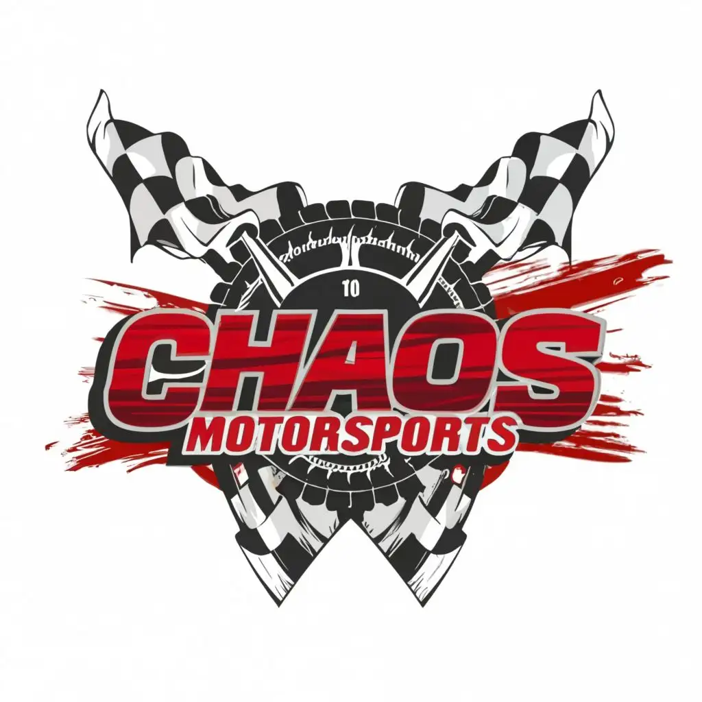 logo, Racing, with the text "Chaos Motorsports", typography, be used in Sports Fitness industry