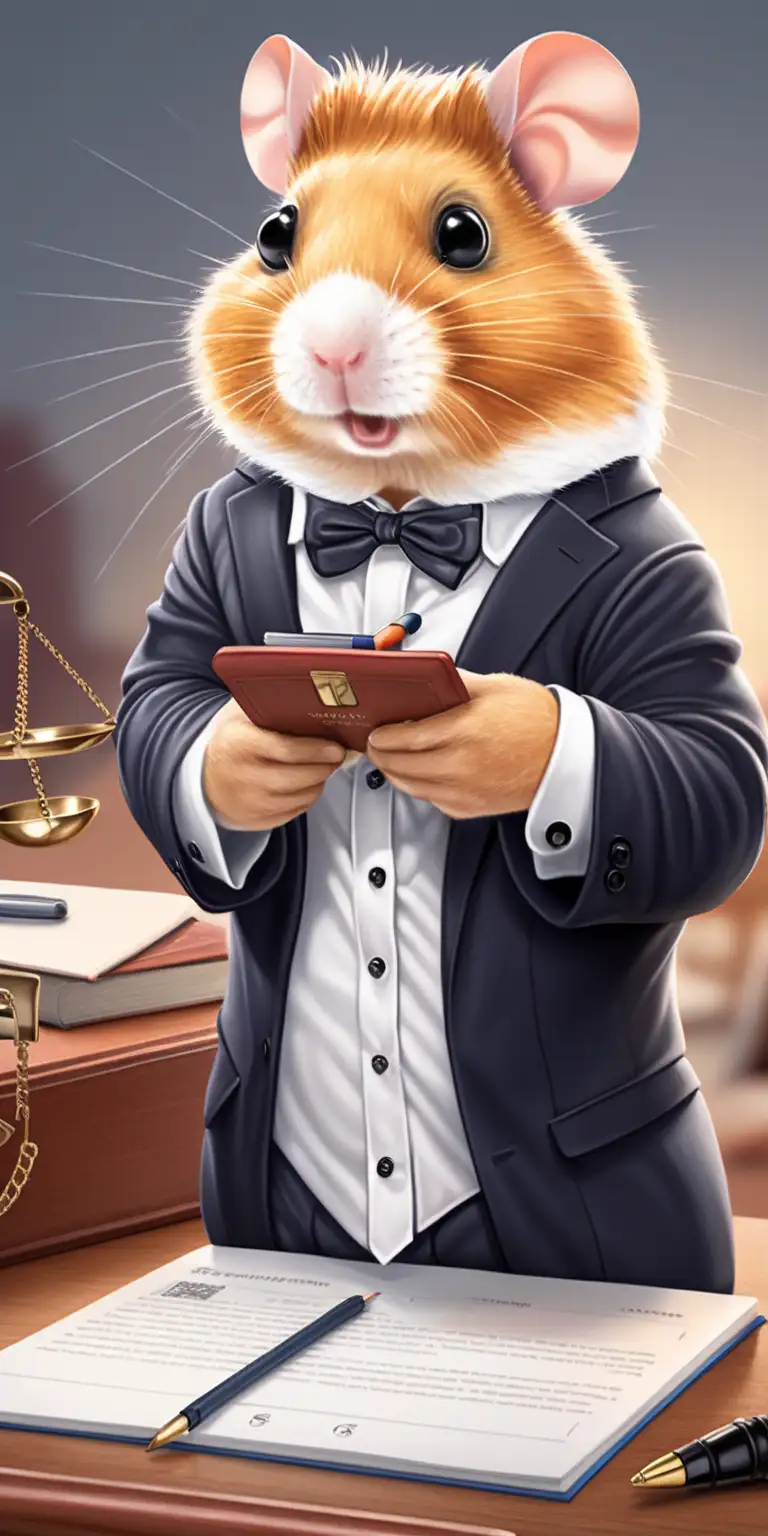 Colorful Illustration of a Gay Hamster Lawyer