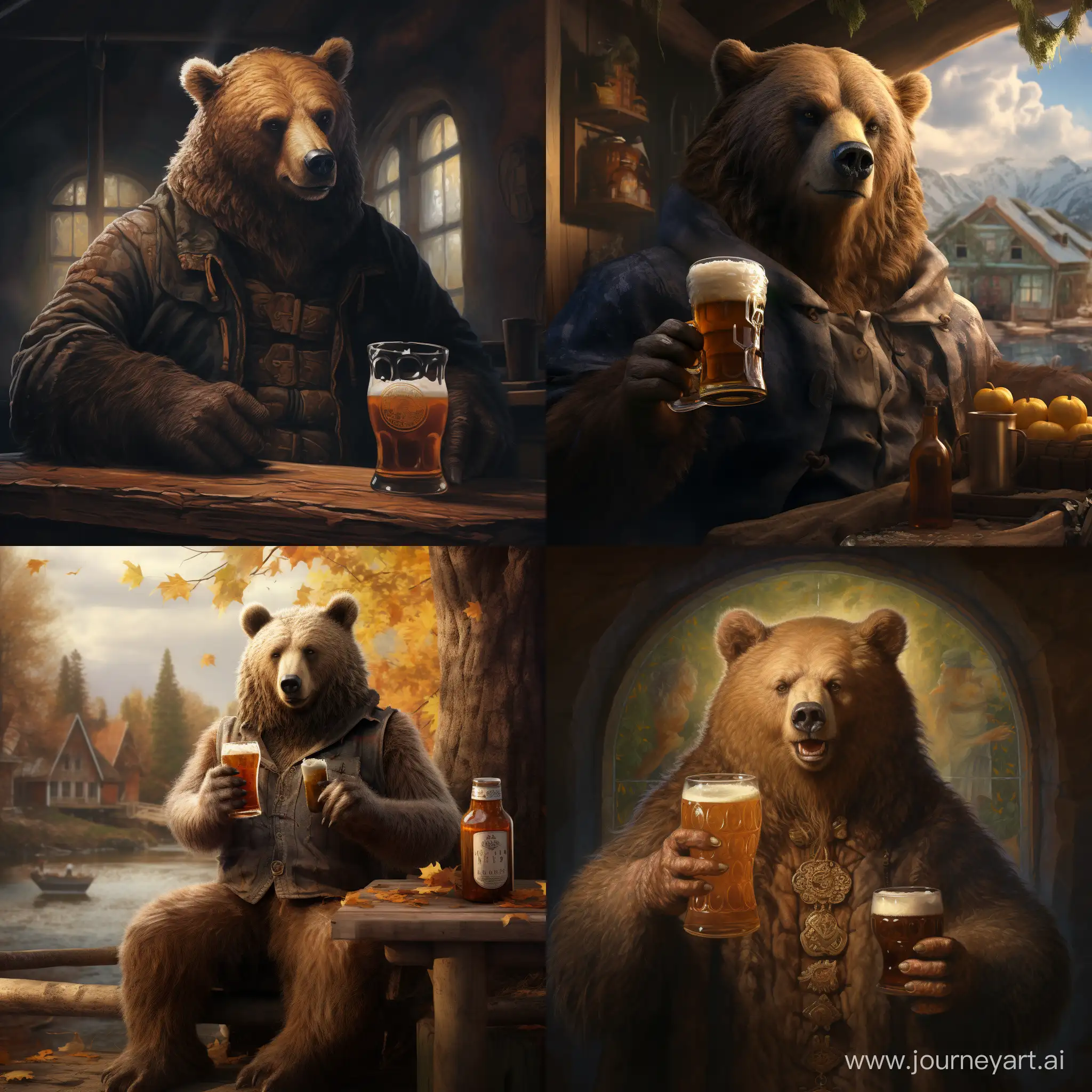 Adorable-Bear-Enjoying-a-Refreshing-Beer