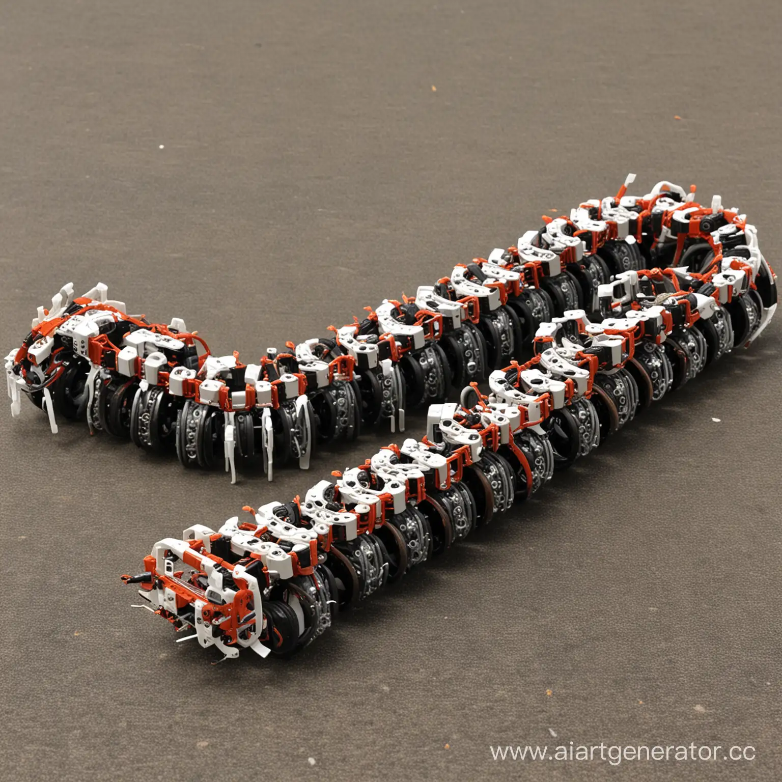 Mechanical-Centipede-Robot-with-40-Rolling-Wheels