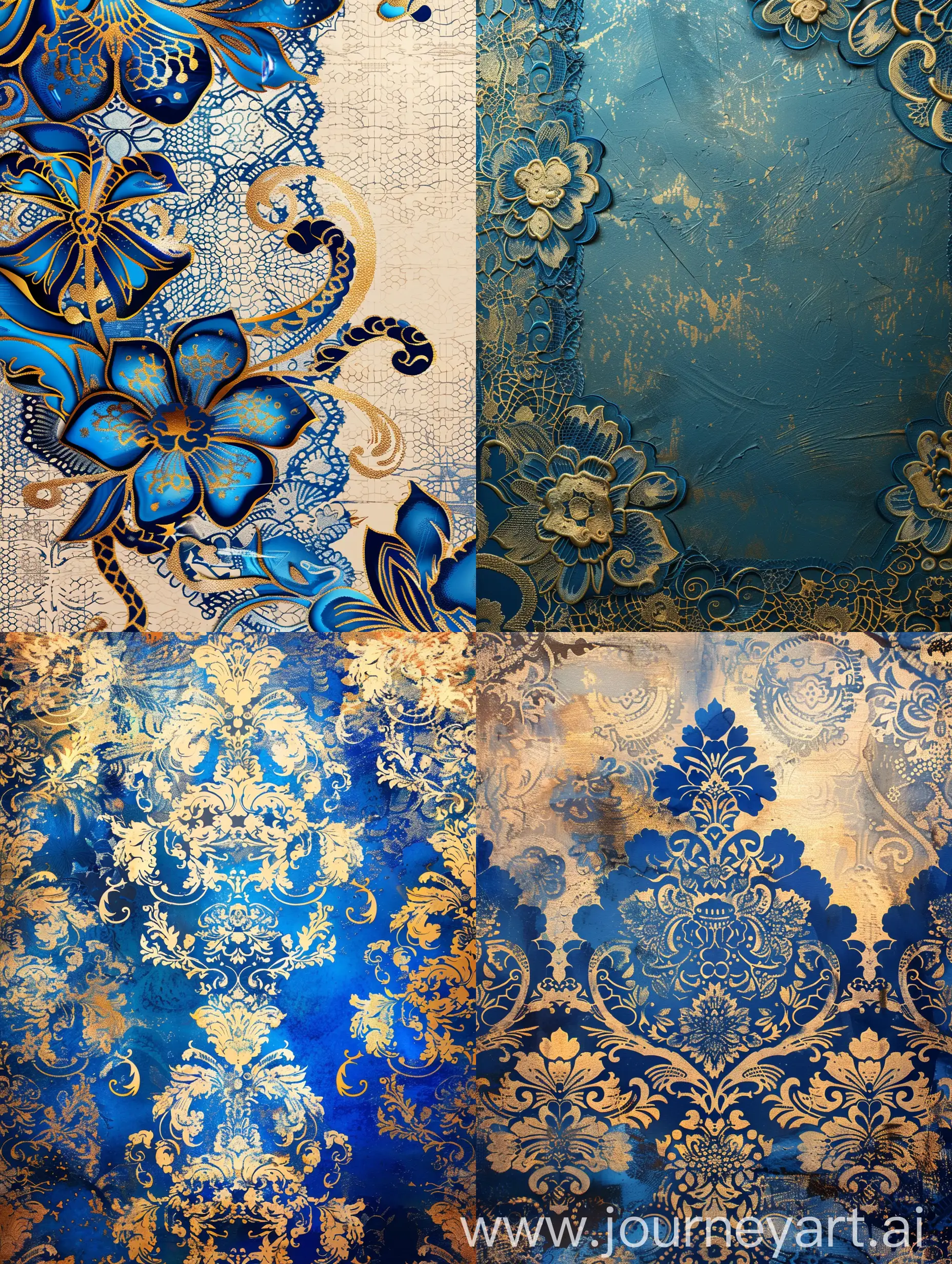background, 
lace, damask, fantasy, blue and gold.
