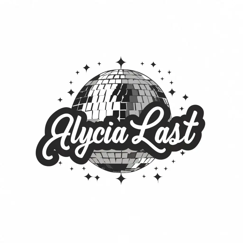 a logo design,with the text "Alycia's Last Disco", main symbol:silver discoball,Moderate,be used in Events industry,clear background