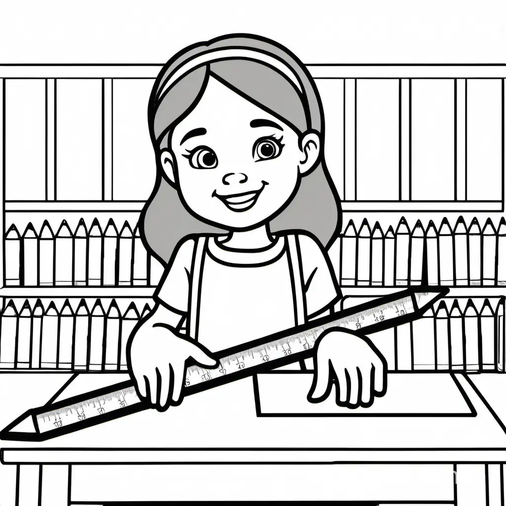 Schoolgirl-with-Ruler-in-Classroom-Coloring-Page