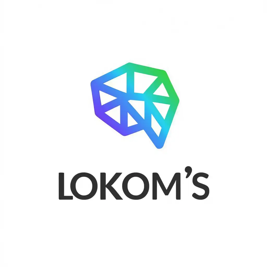 a logo design,with the text "Lokom's", main symbol:brain,Minimalistic,be used in Internet industry,clear background