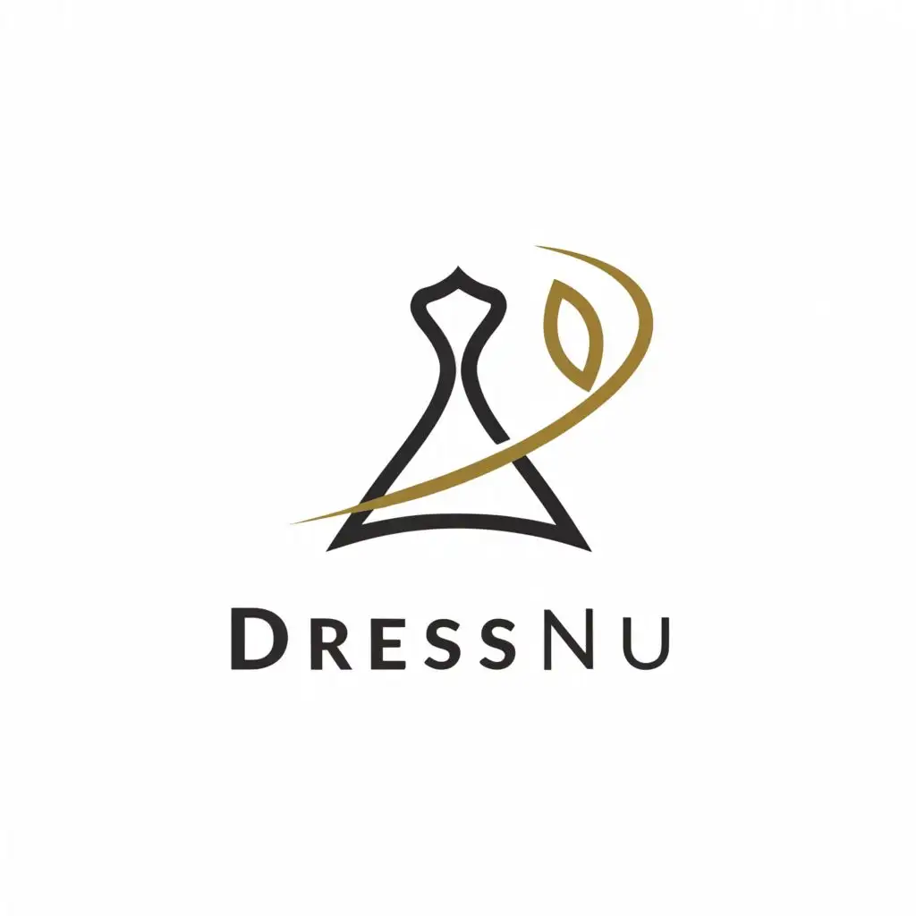 a logo design,with the text "DressNu", main symbol:dress,Minimalistic,be used in Retail industry,clear background