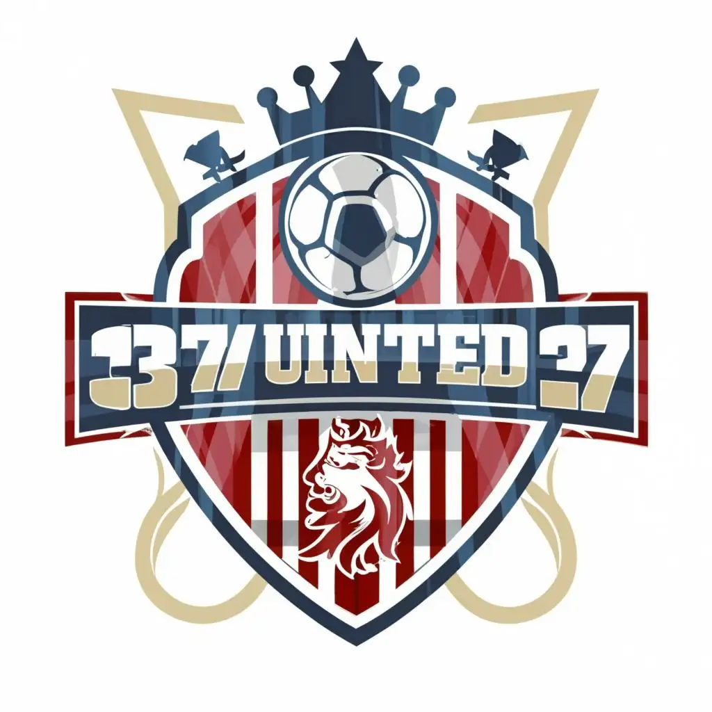 logo, Soccer fooftball, with the text "37united27", typography, be used in Internet industry