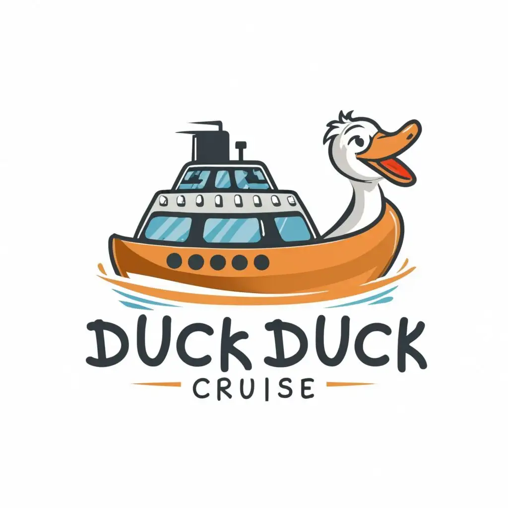 logo, Duck cruiseship, with the text "Duck Duck Cruise", typography, be used in Travel industry
