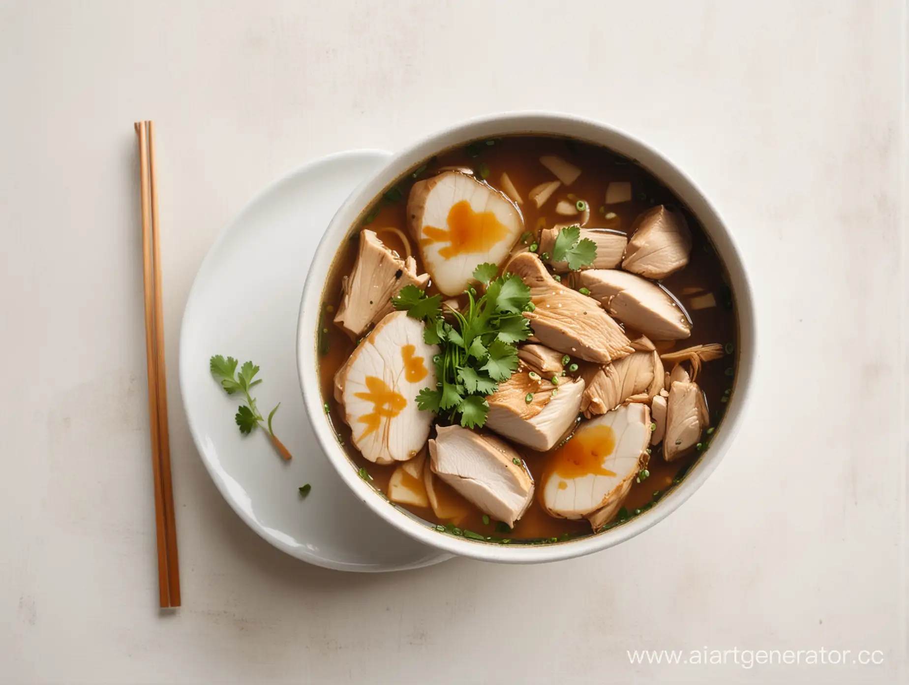 Japanese-Miso-Soup-with-Chicken-Delicious-Cuisine-on-a-White-Table