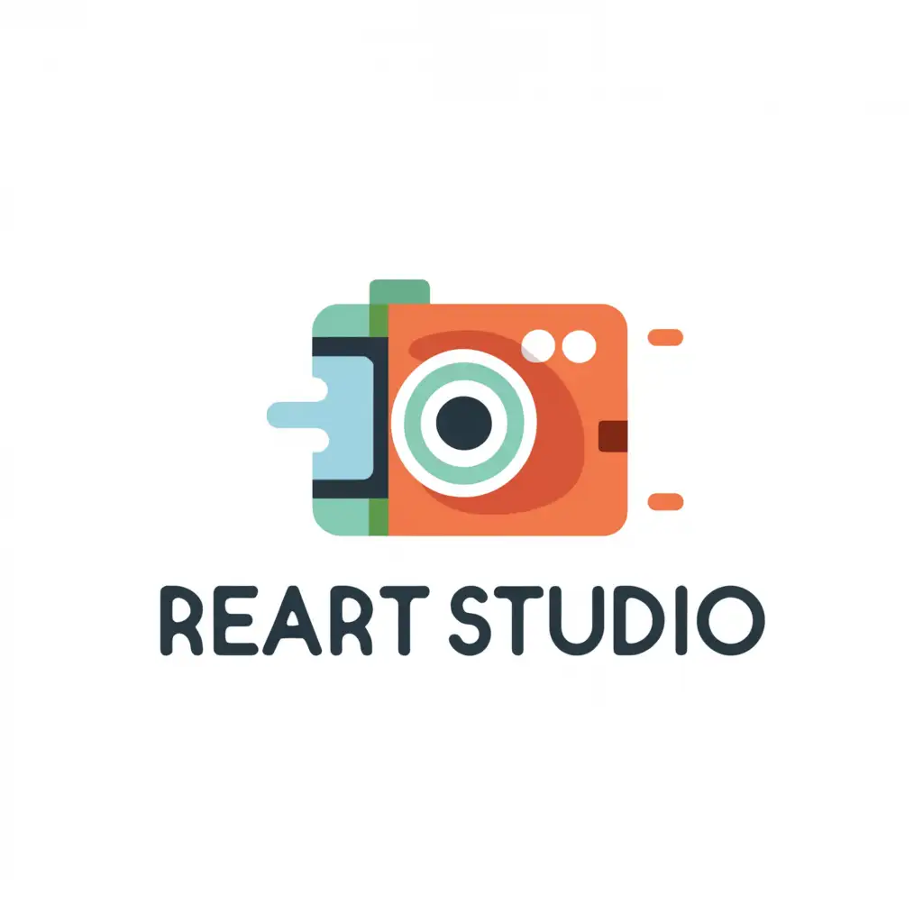 a logo design,with the text "reart studio", main symbol:reart studio photographer vodeographer funny,Moderate,be used in Entertainment industry,clear background