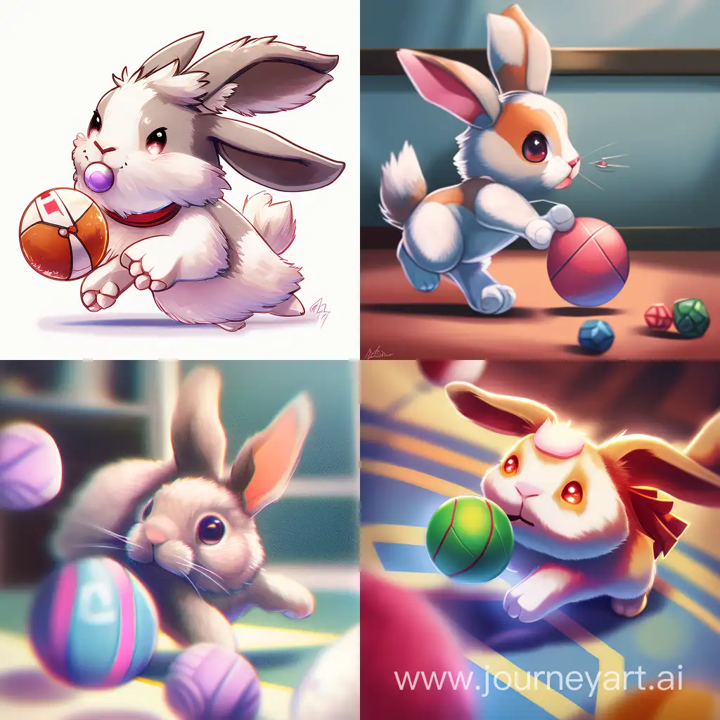 Playful-Pet-Rabbit-with-Toy-Ball