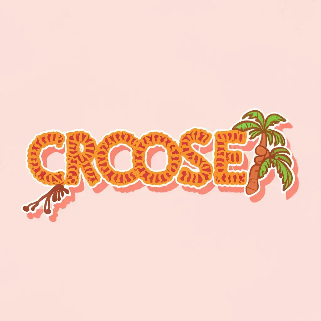 logo, crochet bikini beachwear fashion summer, with the text "crosea", pastel colours