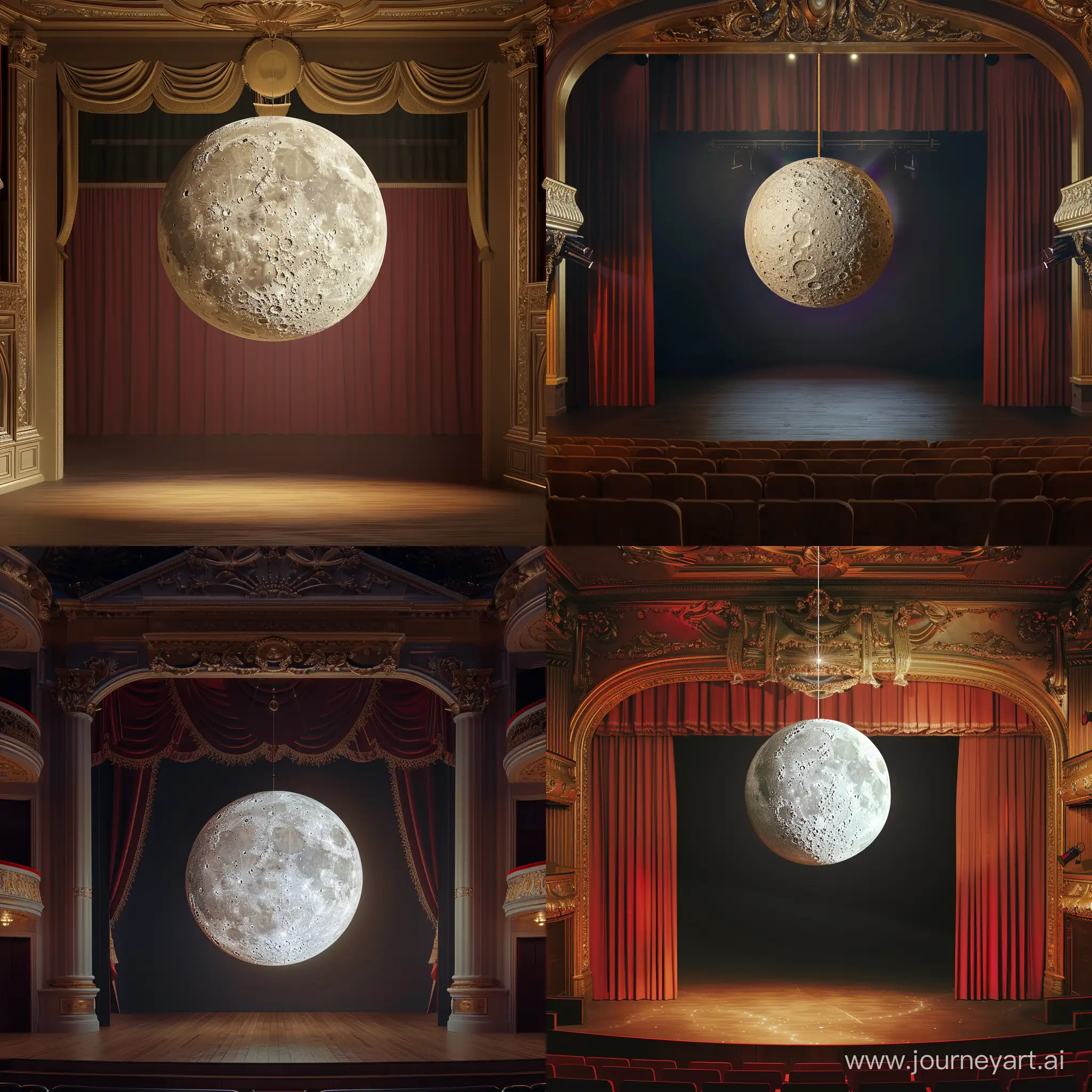 Whimsical-PapierMache-Moon-Gracing-Realistic-Theater-Stage