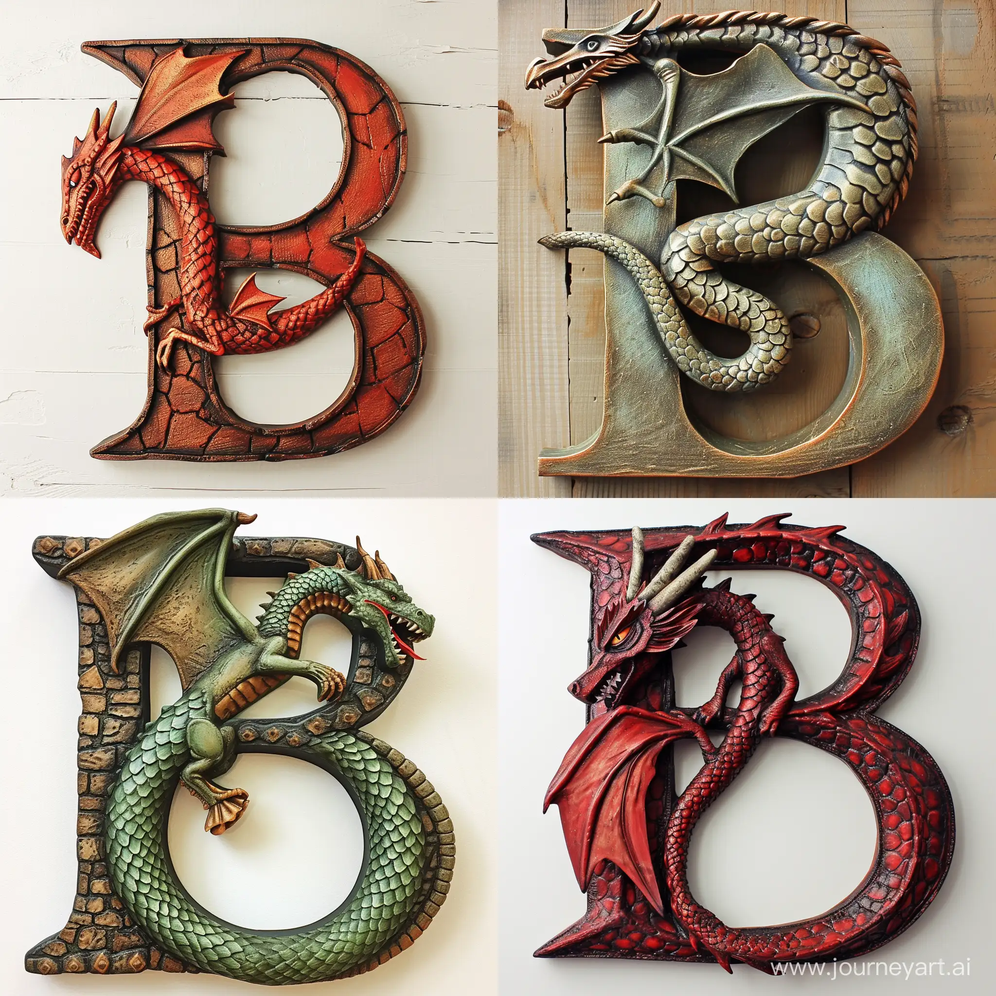 turn a big letter b into a dragon