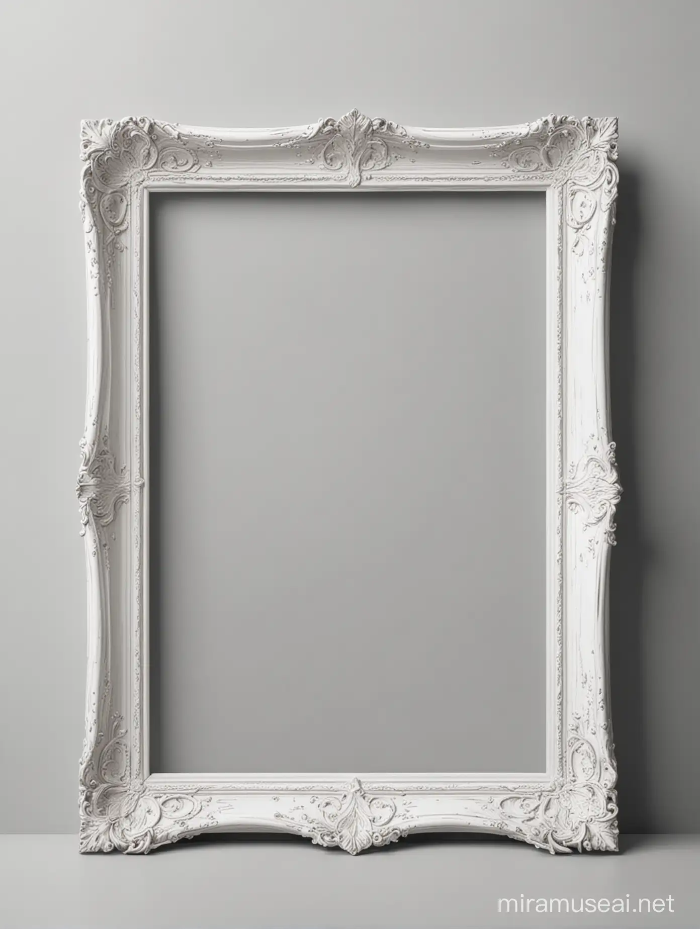 Modern Empty Elegant Frame on White Background