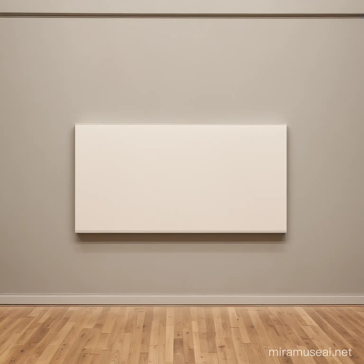 Landscape blank canvas on a museum wall