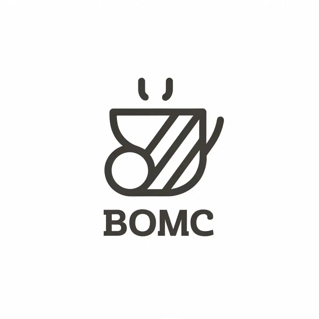 a logo design,with the text "BOMC", main symbol:a mug,Moderate,clear background
