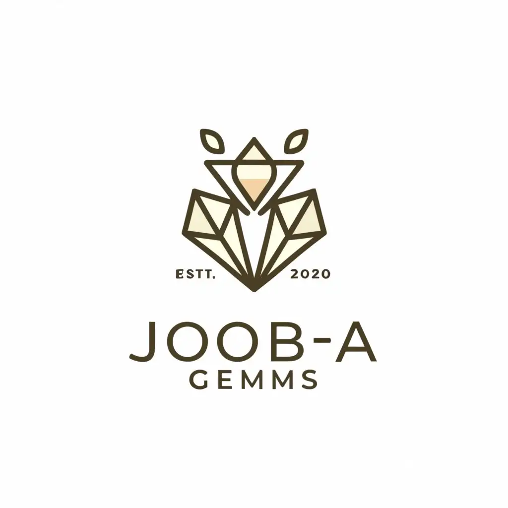 LOGO-Design-For-Jojoba-Gems-Elegant-Jojoba-and-Diamond-Emblem-for-Beauty-Spa