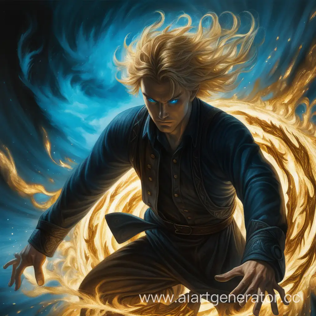 Mysterious-Hovering-Man-with-Golden-Hair-and-Blue-Eyes-in-Charred-Realm
