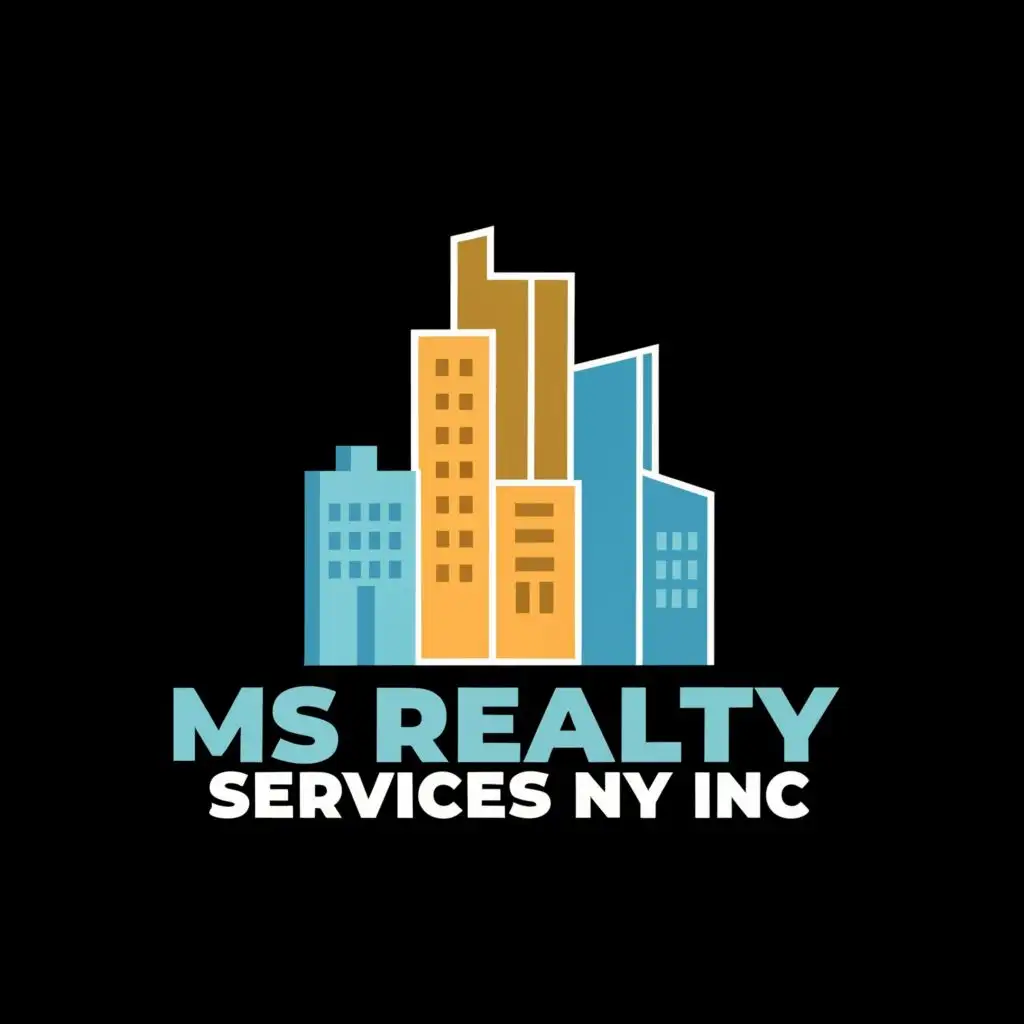 a logo design,with the text "MS Realty Services NY Inc", main symbol:Buildings,Moderate,be used in Real Estate industry,clear background