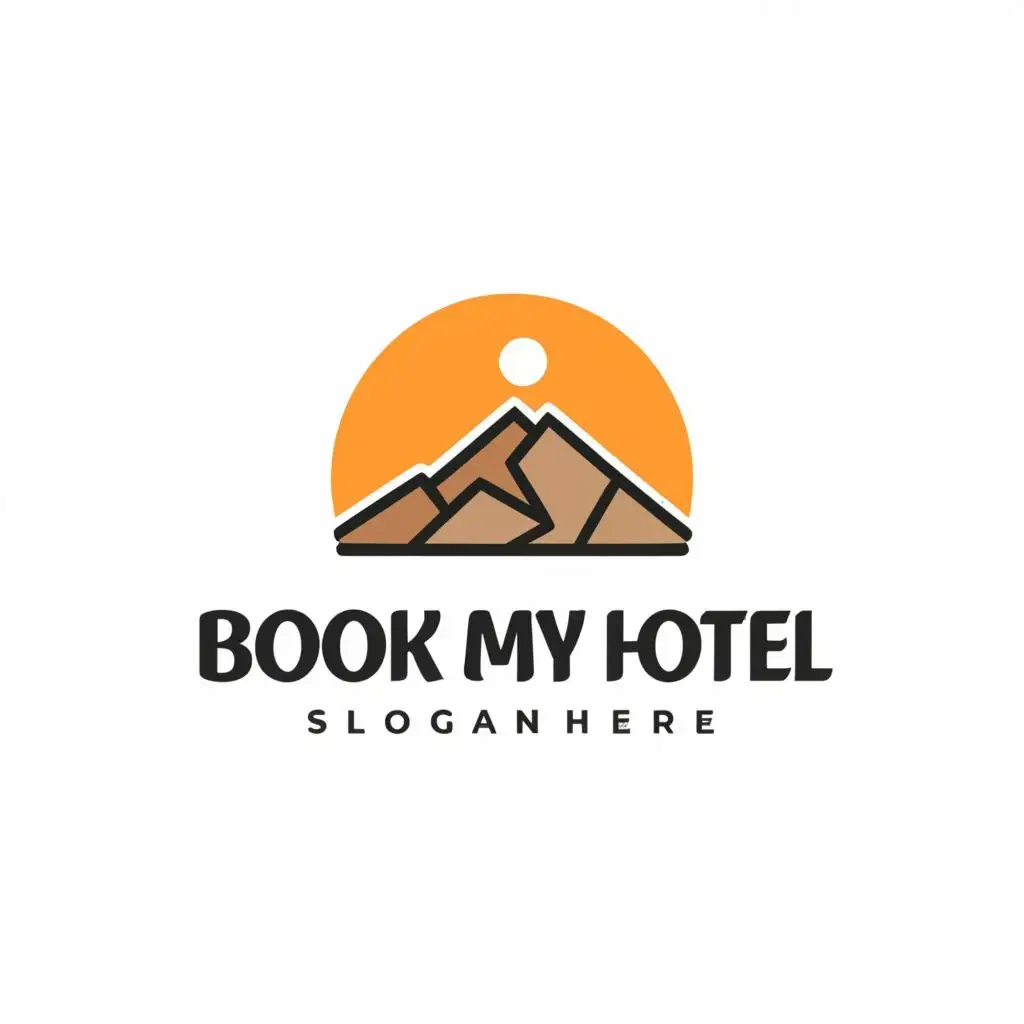 a logo design,with the text "Book My Hotel", main symbol:landscap logo,Moderate,be used in Restaurant industry,clear background