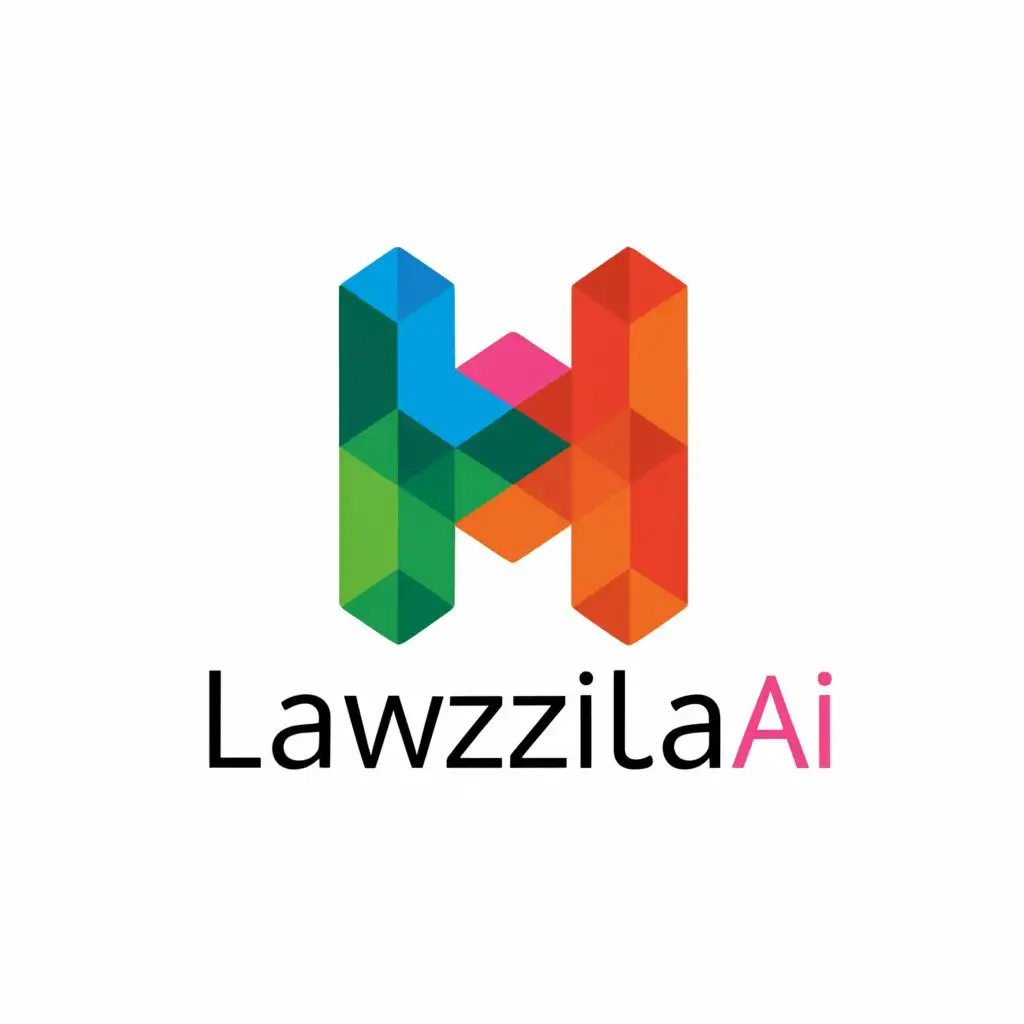 a logo design,with the text 'lawzilla ai', main symbol:creative colorful geometric forms,Minimalistic,be used in Technology industry,clear background