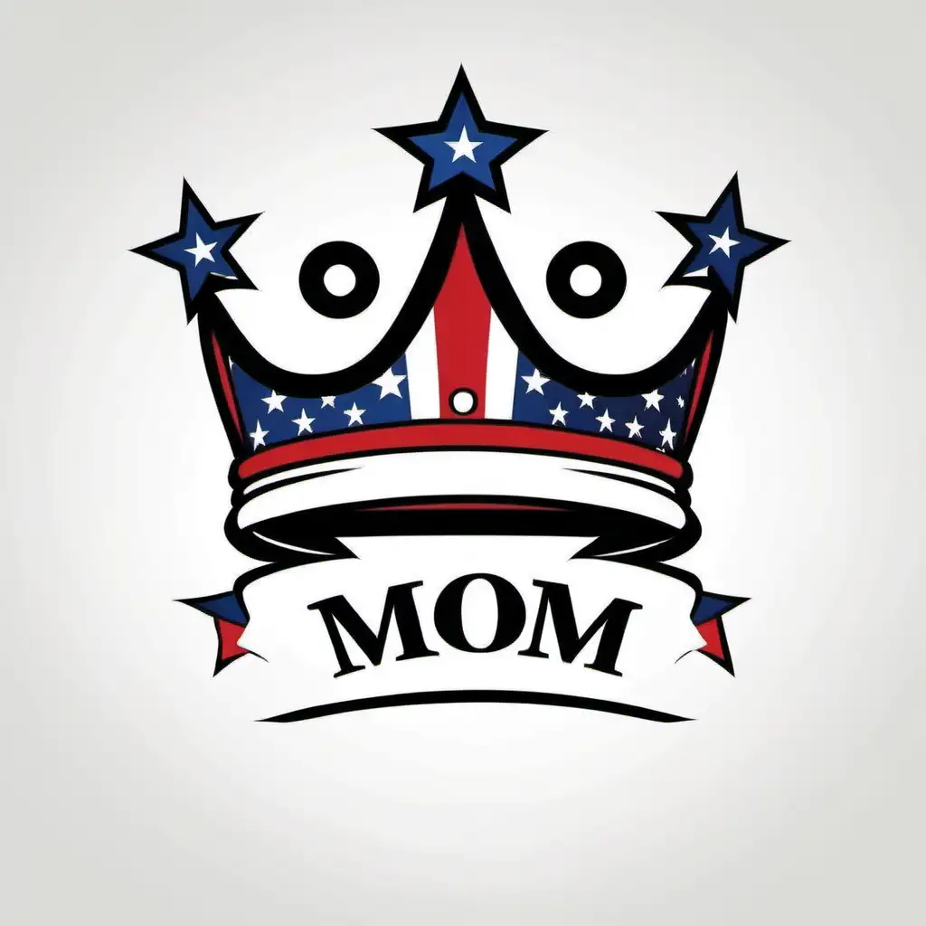 Vector mom usa crown head design on white background. vector illustration