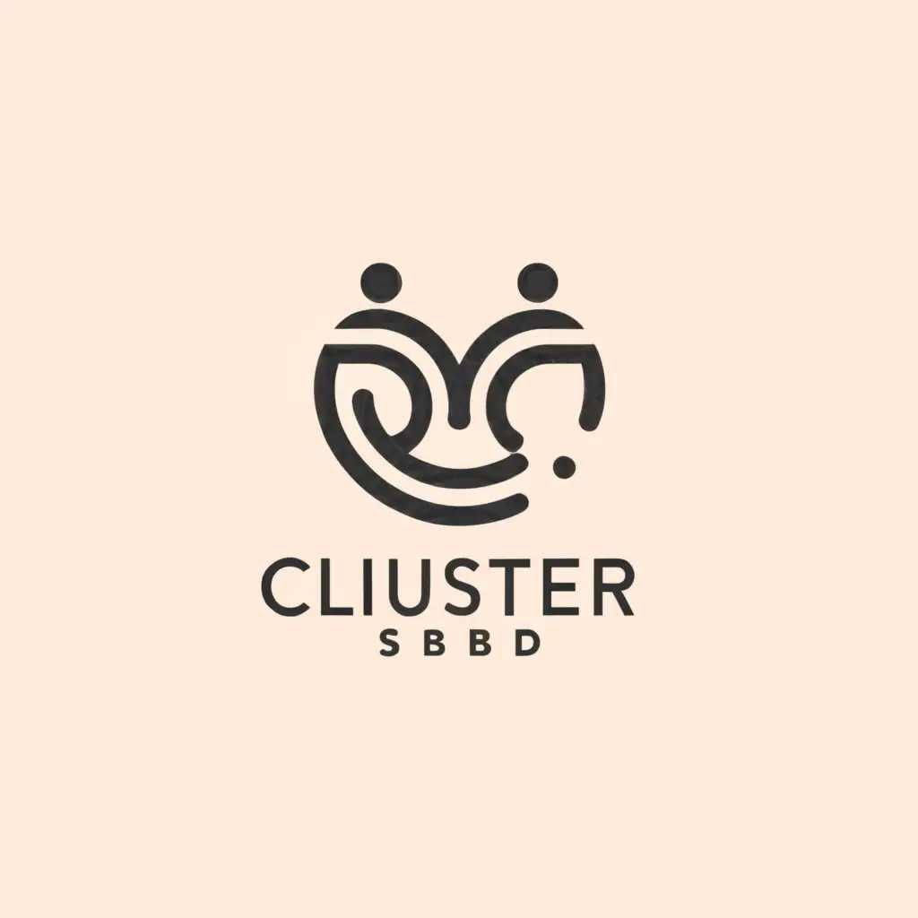 a logo design,with the text "Cluster SBD", main symbol:Helping each other,Minimalistic,be used in Entertainment industry,clear background