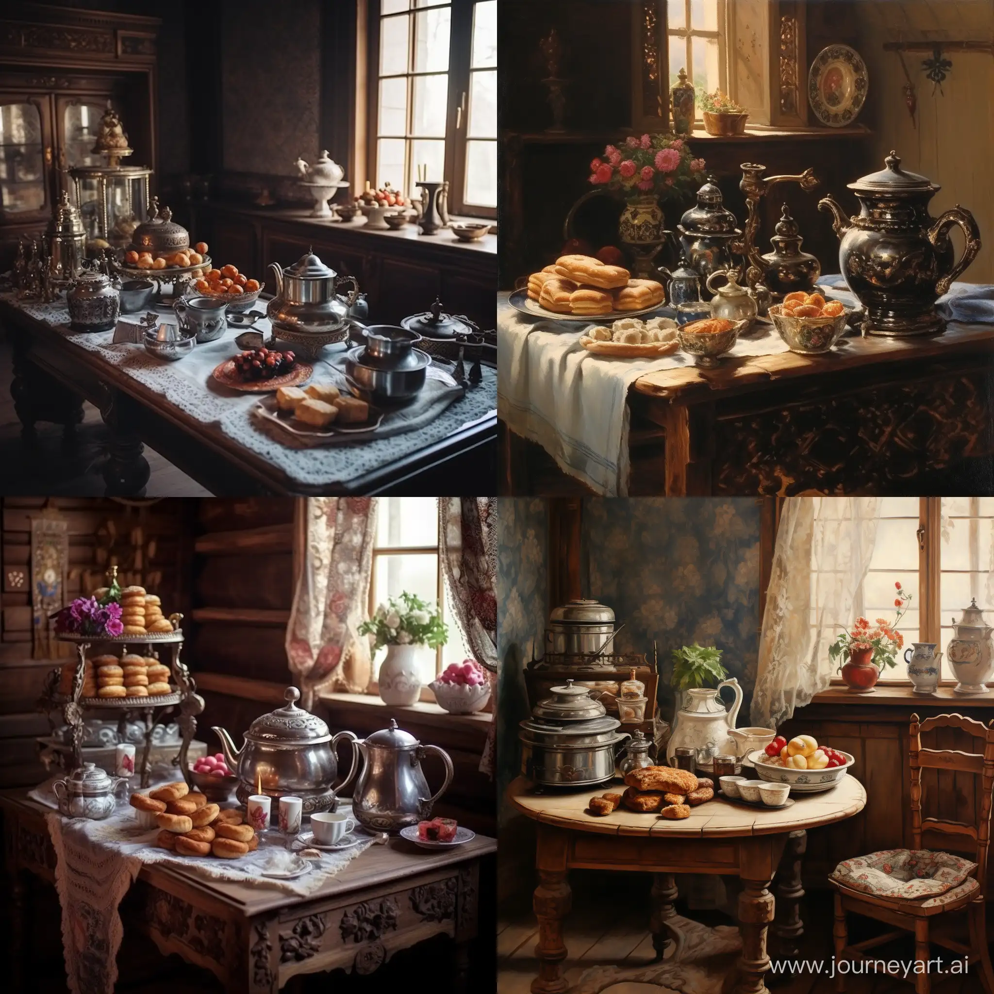 Traditional-Russian-Tea-Time-Samovar-and-Pastries-in-a-Cozy-Room