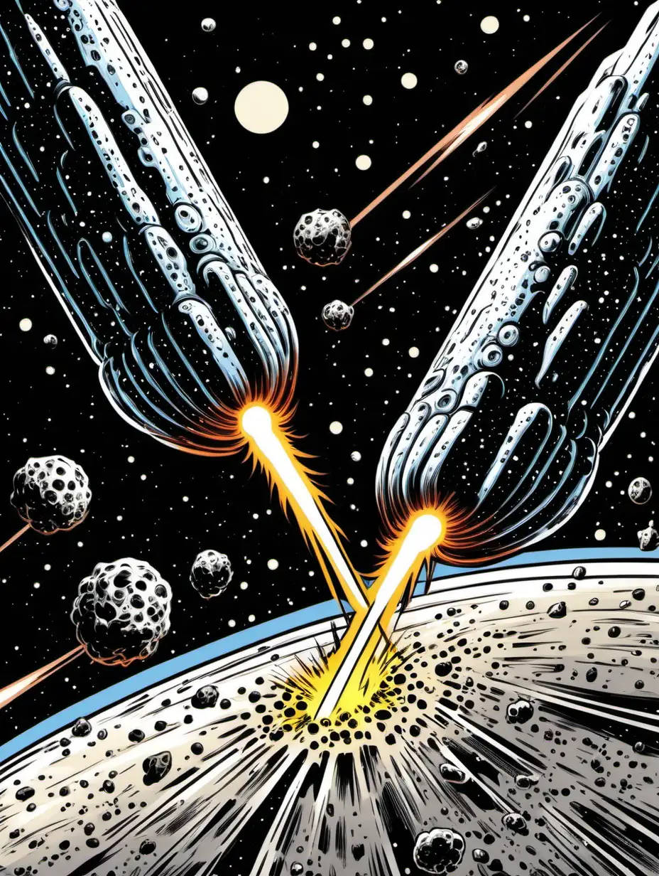 Comic Book Style SpaceBound Asteroid Dicks
