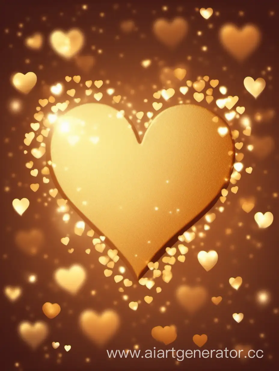 Golden-Brown-Background-with-Glowing-Heart-Bokeh