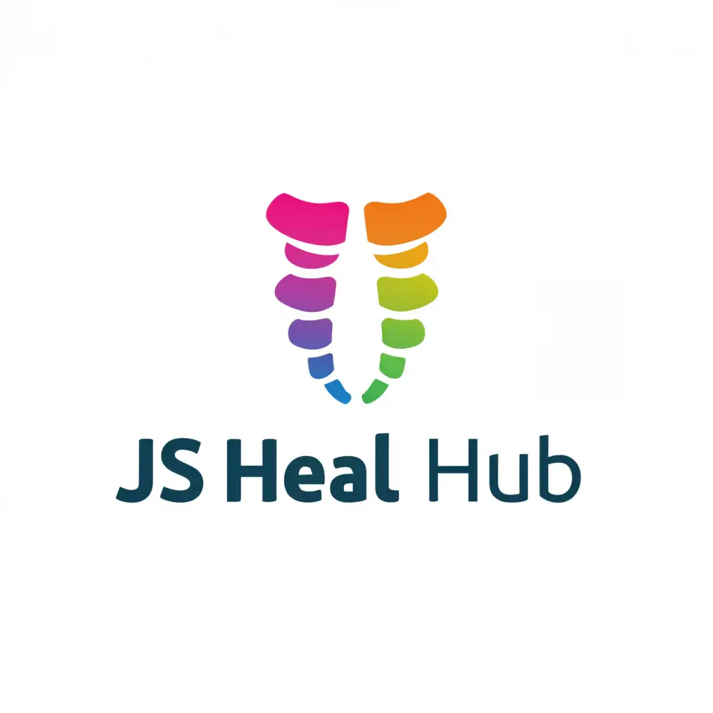 a logo design,with the text "JS HEAL HUB", main symbol:SPINAL CORRECTION,Moderate,be used in Medical Dental industry,clear background