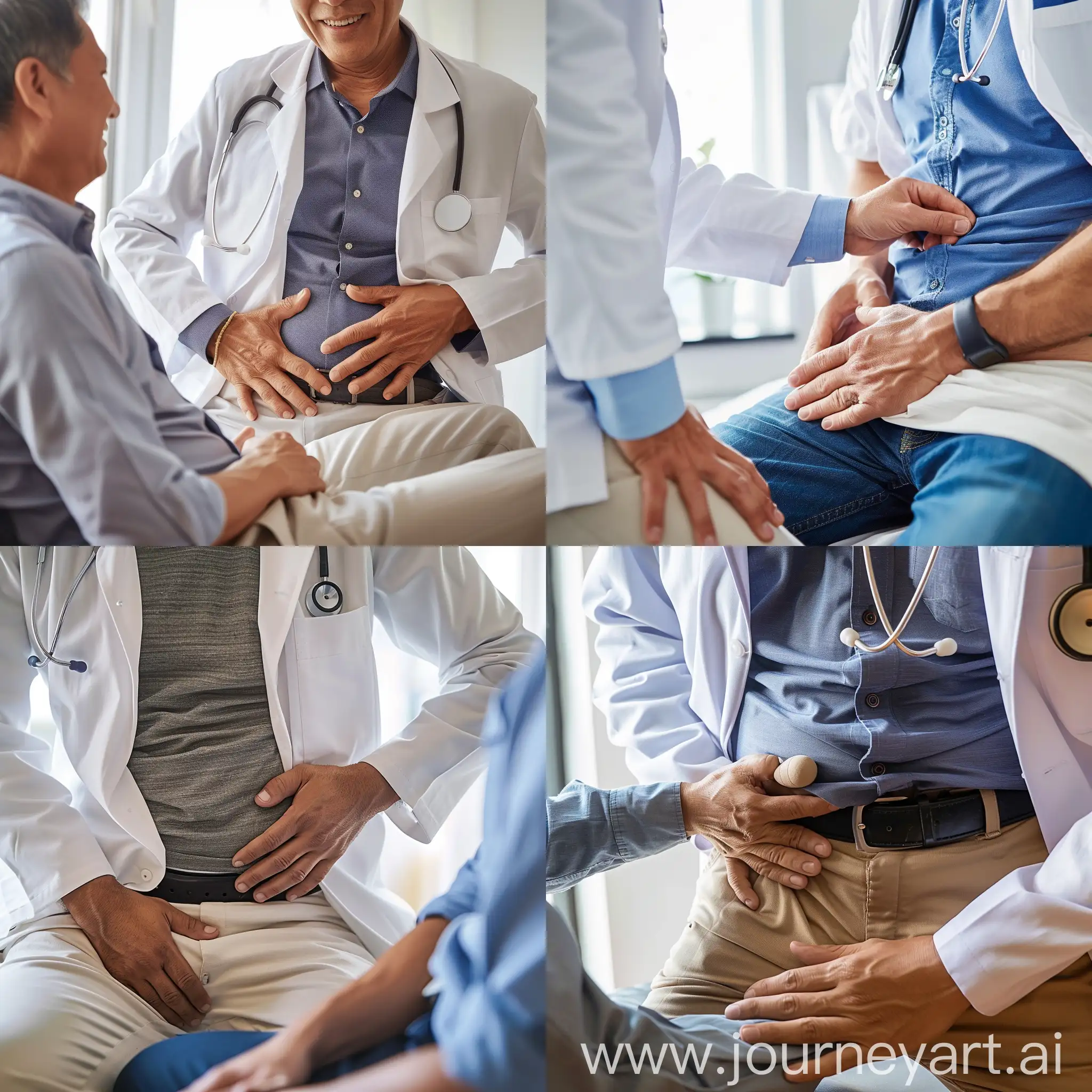 Medical-Examination-Doctor-Conducting-Abdominal-Palpation-on-Patient