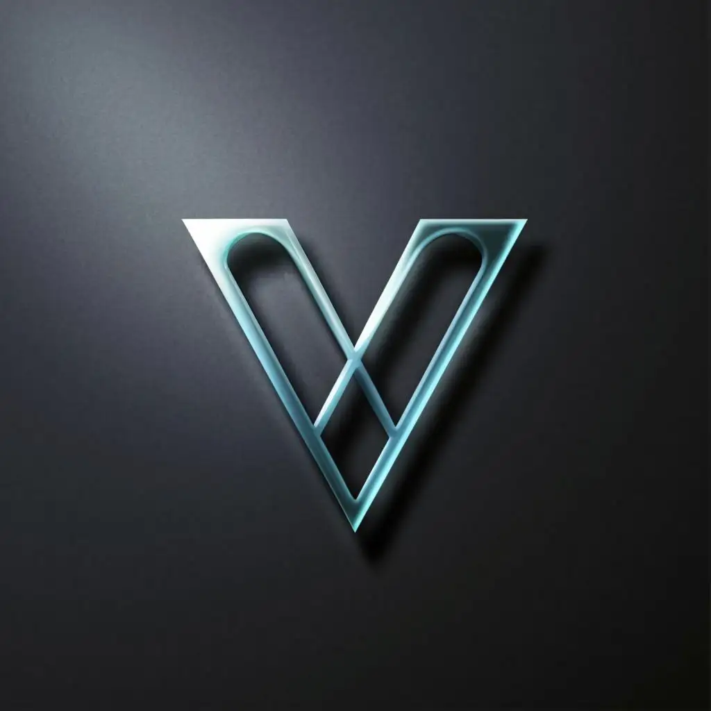a logo design,with the text "v", main symbol:3d, clean,Moderate,clear background