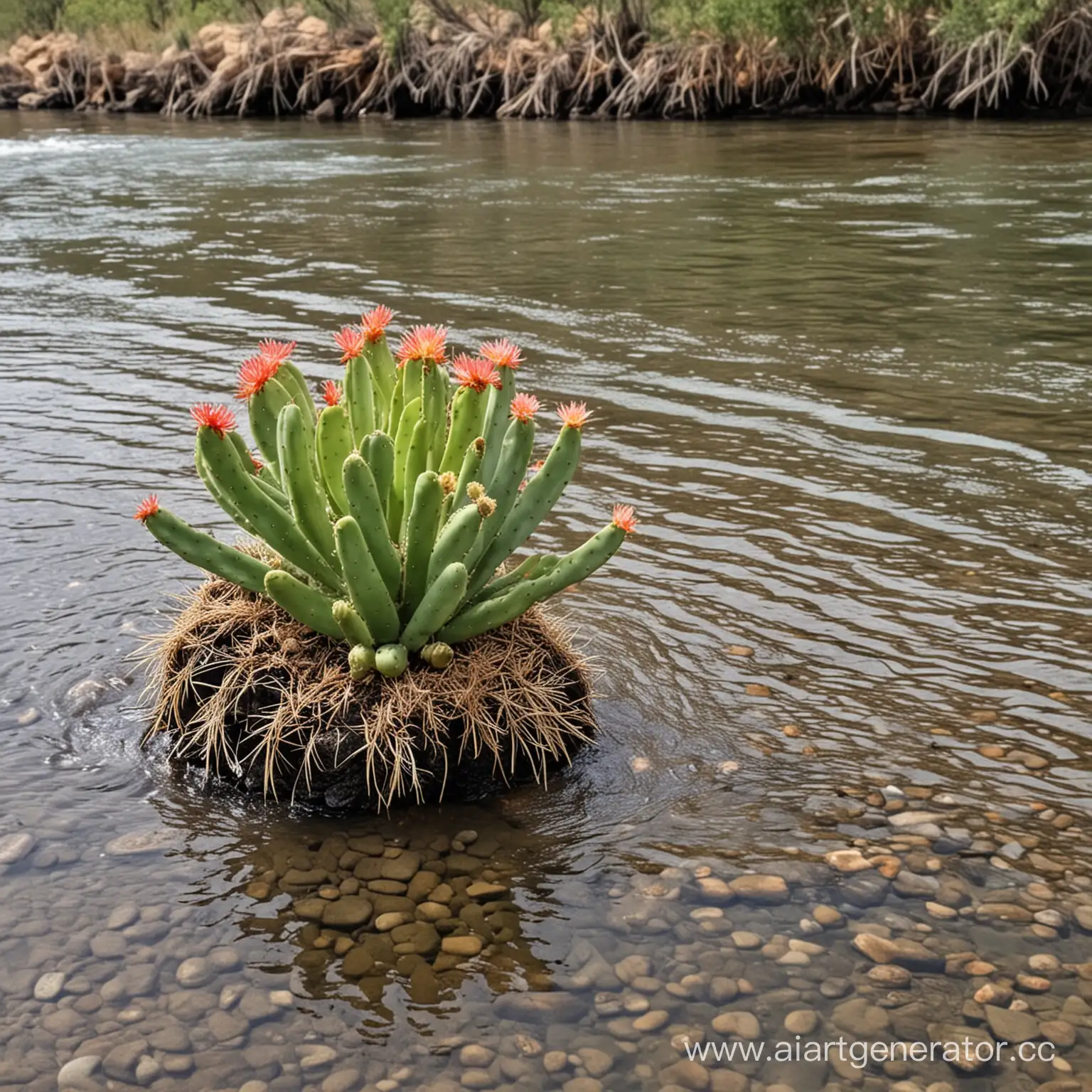 Desert-Oasis-Cacti-Along-the-Riverbank