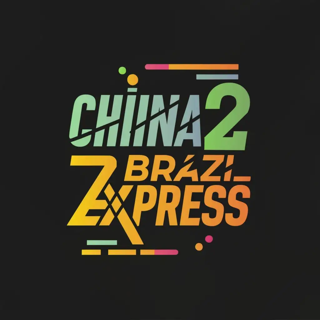 logo, FUTURISTIC AND MODERN DESIGNS OF CHINA AND BRAZIL TYPOGRAPHY, with the text "CHINA 2 BRAZIL EXPRESS", typography