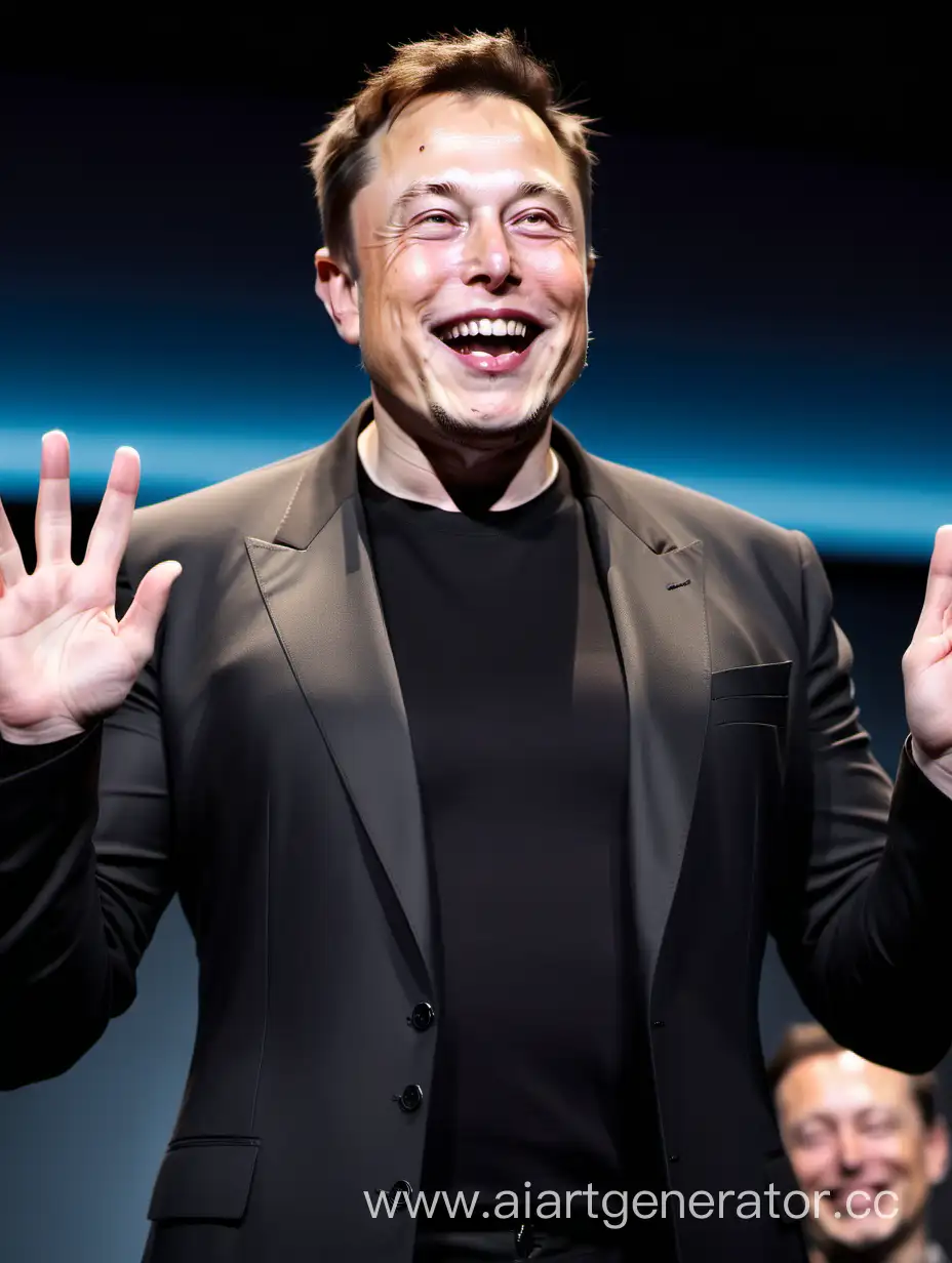 Elon Musk happy moment
